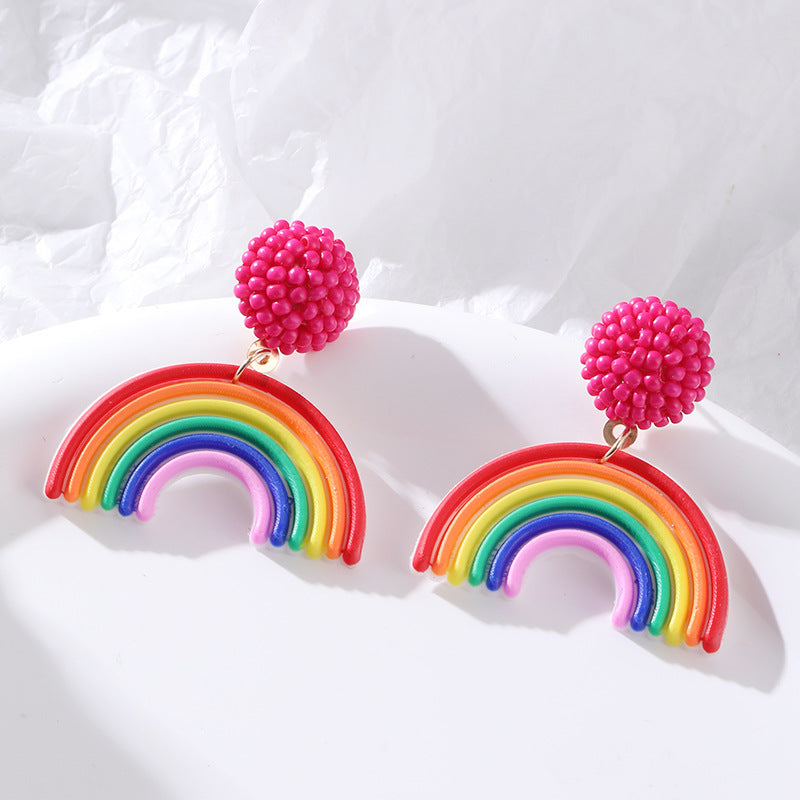 Wholesale Rainbow Rice Beads Earrings